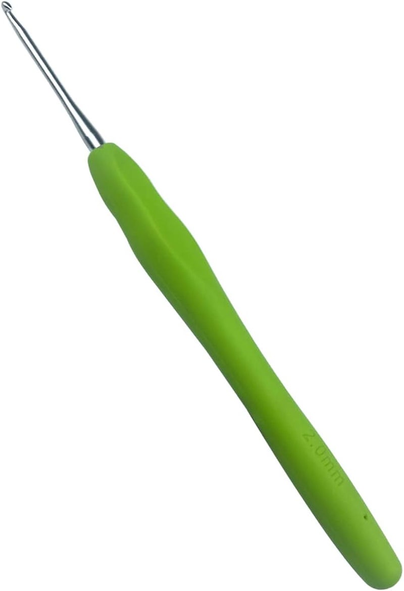 Mdoker Size B/1(2mm) Crochet Hook,Extra Long Crochet Hooks for Arthritic Hands,Ergonomic Grip Soft Handles for Beginners and Experiecced Crochet Lover,Comfortable/Easy to Use - Image 1